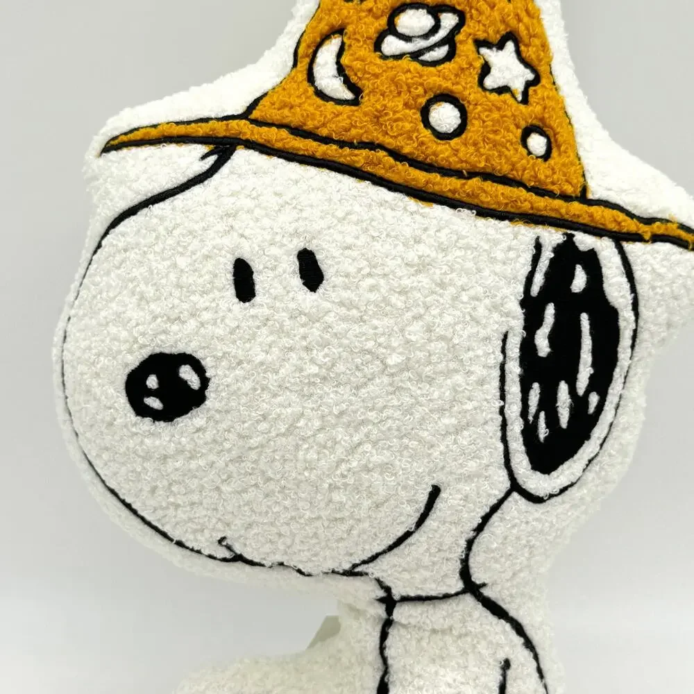 Peanuts Snoopy Shaped Sherpa Pillow Halloween Witch Wizard Hat NEW